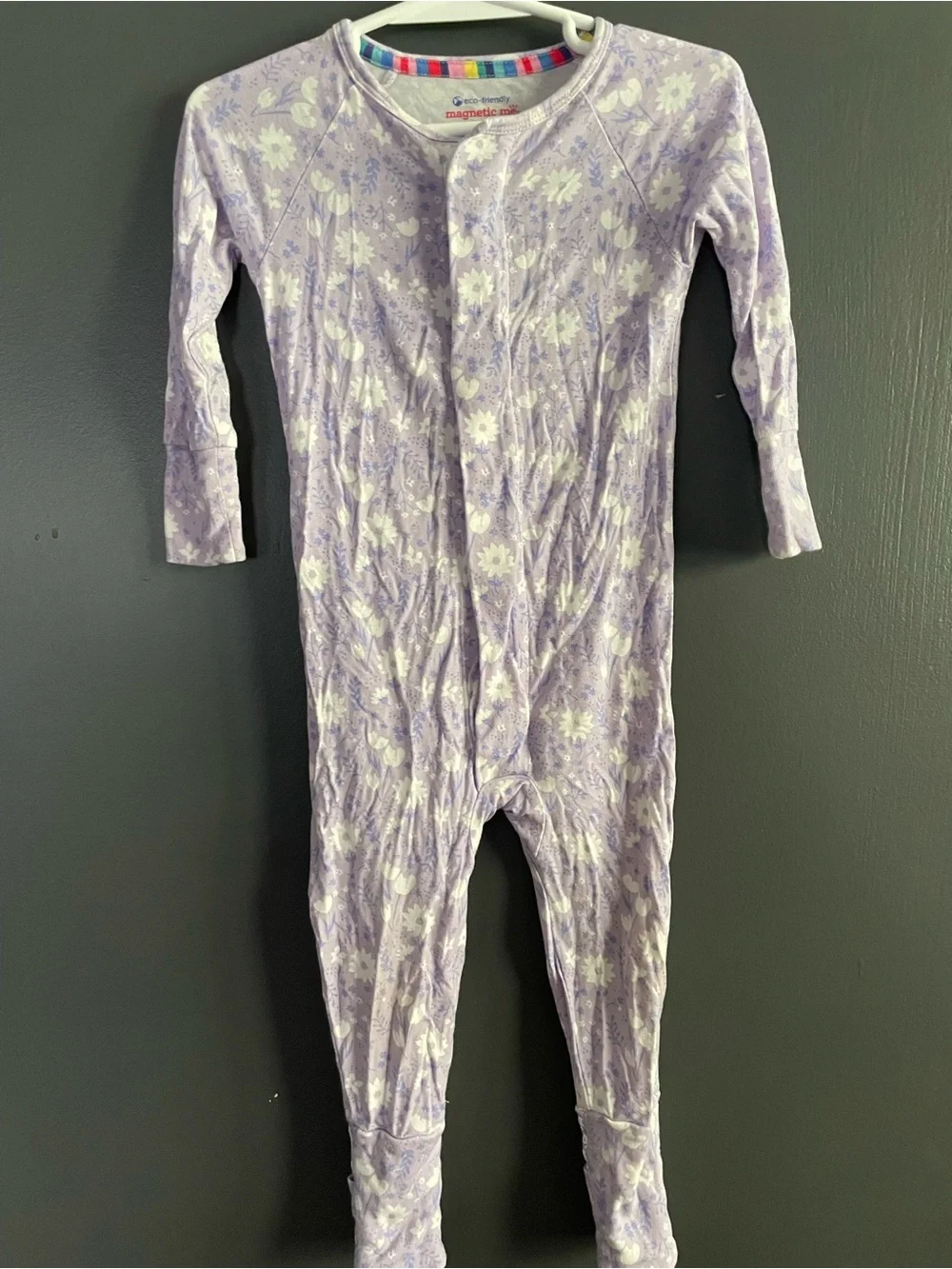 Magnetic Me Light Purple Floral Footie One-Piece
